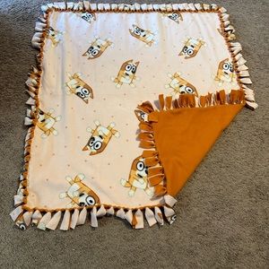 Handmade Bluey and Bingo no sew Blankets